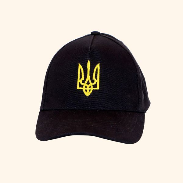 Кепка бейсболка Тризуб жовтий, чорна &mdash; п&rsquo;ятиклинка cap7 фото