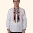 Чоловіча вишиванка &laquo;Французькі квіти червоні&raquo;