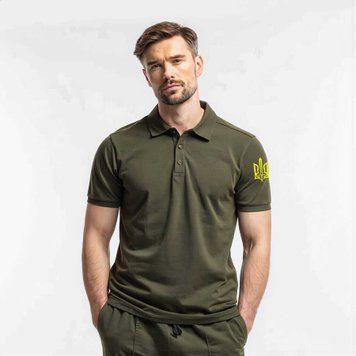 Чоловіче поло хакі Military Green з вишитим Тризубом PM10 фото