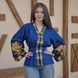 Жіноча вишиванка &laquo;Троянда золота&raquo; темно-синя (№3), льон, з золотистою вишивкою VW35 фото 2
