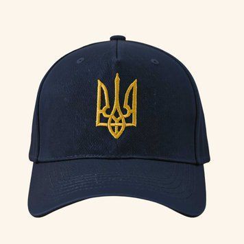 Кепка бейсболка Тризуб жовтий, темно-синя &mdash; п&rsquo;ятиклинка cap10 фото