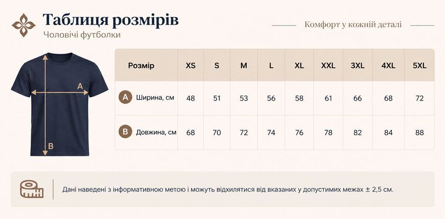 Чоловіча біла футболка з вишитим тризубом Петриківка - жовто-блакитним FM66 фото