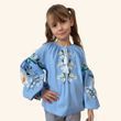 Дитяча вишиванка Boho &laquo;Ромашки&raquo; блакитна, льон