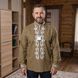 Чоловіча вишиванка &laquo;Королівська зірка&raquo; оливково-хакі, льон VM24 фото 2