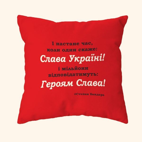 Декоративна подушка Бандера червоно-чорна &ndash; велюр DP08 фото