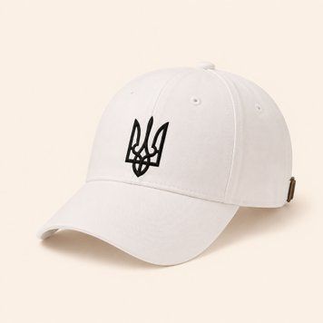 Кепка бейсболка Тризуб чорний, біла cap3 фото
