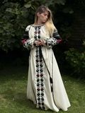 Жіноча сукня &ldquo;Борщівська&rdquo; &mdash; невибілений натуральний льон SW02 фото