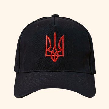Кепка бейсболка Тризуб червоний, чорна &mdash; п&rsquo;ятиклинка cap5 фото